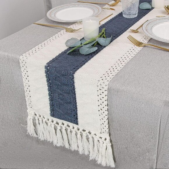 Boho Blue Table Runner 12x72" inches - Picture 7 of 7